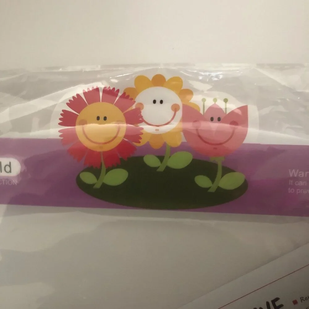 Girls Pink Flower Design Protective‎ Kid's Reusable Transparent Full Face Shield